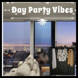 Day Party Vibes: Floral Print Shirt Complimented with Shawl